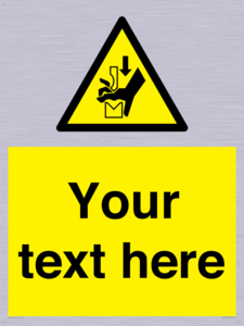 Custom warning hand crushing between press brake tool